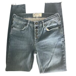 Free People High-rise, Button-fly Jeans Faded Blue/Grey Washraw Hem Women’s W26.